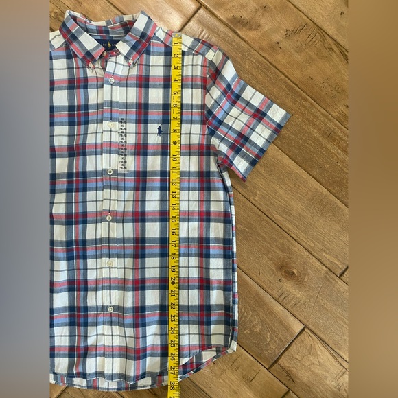 New Ralph Lauren Plaid Short Sleeve Button Up Shirt Youth XL Boys 18-20 18/20 - Picture 3 of 7